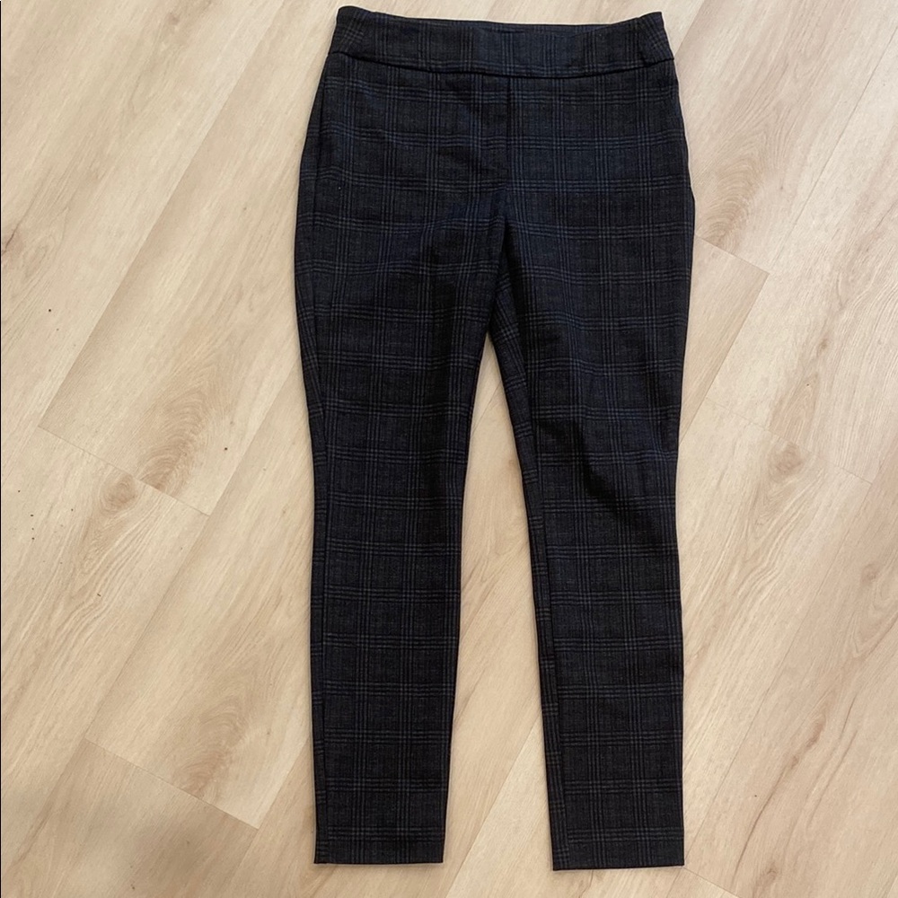 Dalia Pull-On Built-In Tummy Control Panel Pant Black Plaid
